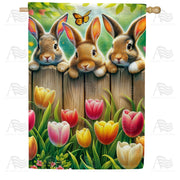 Bunnies and Blossoms House Flag