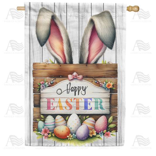 Easter Bunny Surprise House Flag