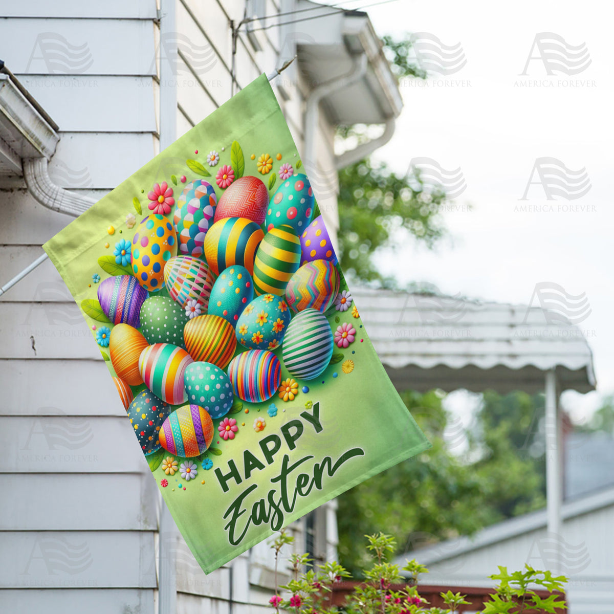 America Forever Vibrant Easter Eggstravaganza House Flag