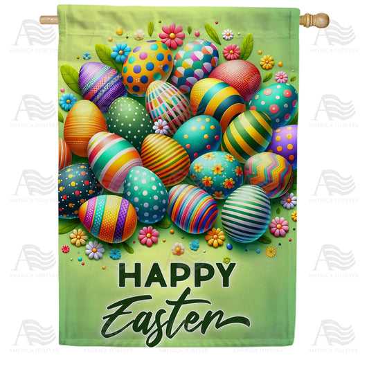America Forever Vibrant Easter Eggstravaganza House Flag