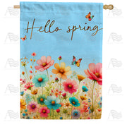 Spring Blossom Welcome House Flag