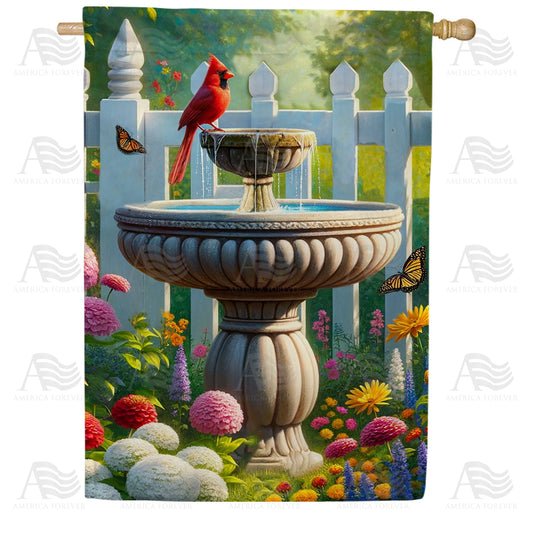 America Forever Cardinal Garden Serenity House Flag