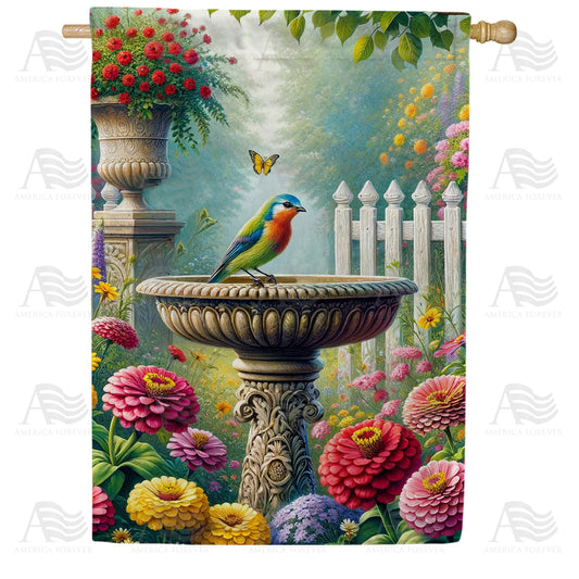 America Forever Blossom Bird Retreat House Flag