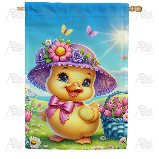 America Forever Springtime Duckling Delight House Flag