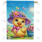 Springtime Duckling Delight House Flag