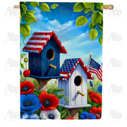 Patriotic Birdhouses House Flag