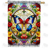 America Forever Butterfly Stained Glass House Flag