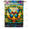 America Forever Radiant Butterfly Stained Glass House Flag