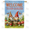 America Forever Welcome to Our Garden Gnome House Flag