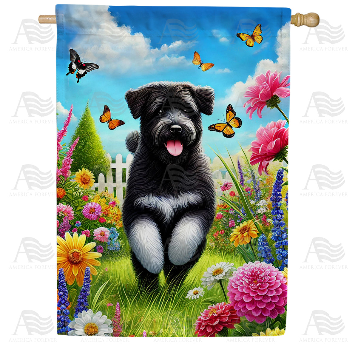 America Forever Playful Dog House Flag