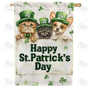 America Forever Happy St. Patrick's Day Pets House Flag