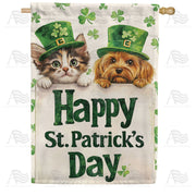 America Forever Happy St. Patrick's Day Cat and Dog House Flag