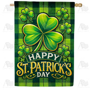 America Forever St. Patrick's Day Shamrock House Flag