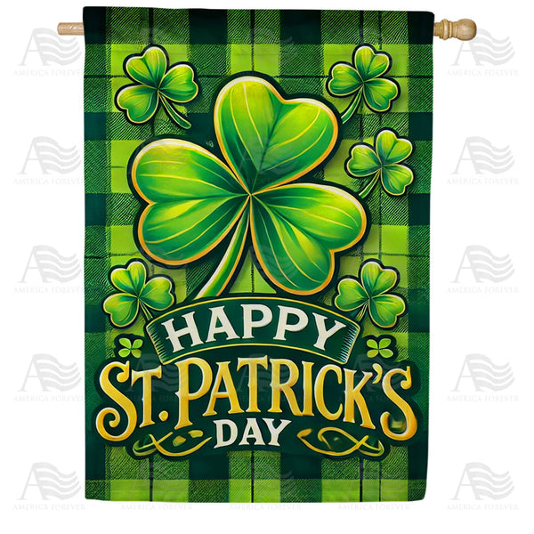 America Forever St. Patrick's Day Shamrock House Flag