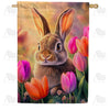 America Forever Spring Bunny House Flag