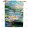 America Forever Dragonfly Water Lily House Flag