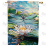 America Forever Dragonfly Water Lily House Flag
