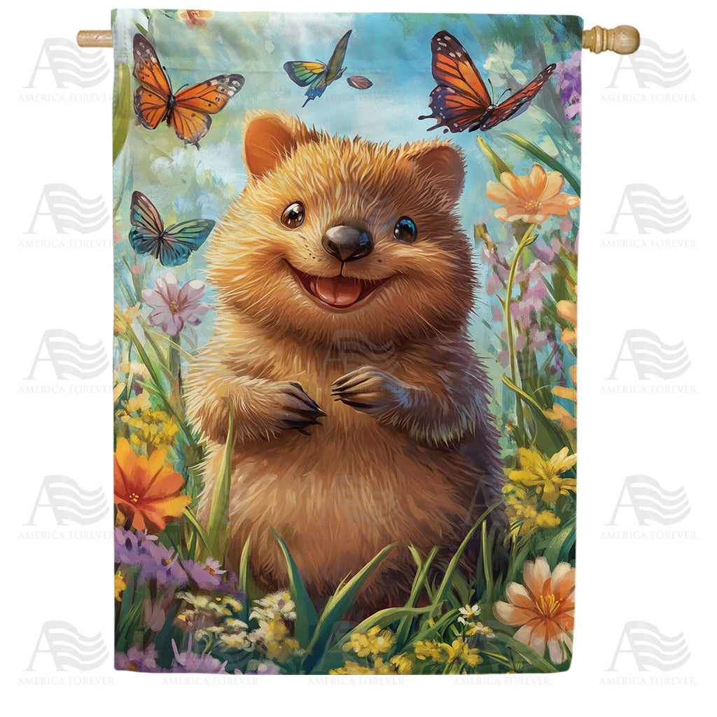 America Forever Happy Quokka House Flag