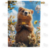 America Forever Quokka Flower House Flag