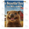 America Forever Beautiful Day Quokka House Flag