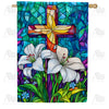 America Forever Easter Cross Lilies House Flag