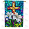 America Forever Easter Cross Lilies House Flag