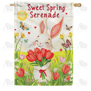 America Forever Sweet Spring Serenade Bunny House Flag