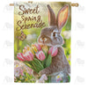 America Forever Sweet Spring Serenade Realistic Bunny House Flag