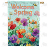 America Forever Welcome Spring Pansy Garden House Flag