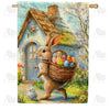America Forever Easter Bunny Cottage Basket House Flag