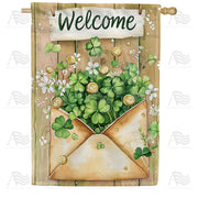 America Forever Welcome Shamrock Envelope House Flag