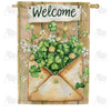 America Forever Welcome Shamrock Envelope House Flag