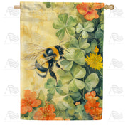 America Forever Bee Shamrock Garden House Flag