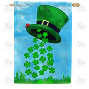 America Forever Leprechaun Hat Shamrock Magic House Flag