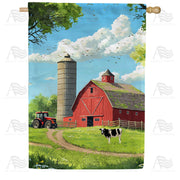 America Forever Red Barn Farm Country House Flag