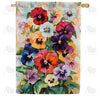 America Forever Watercolor Pansy Garden House Flag