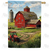 America Forever Classic Red Barn Farmstead House Flag