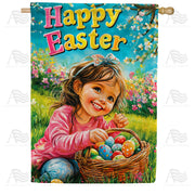 America Forever Happy Easter Girl Egg Hunt House Flag