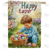 America Forever Happy Easter Boy Garden Basket House Flag