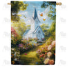 America Forever Country Church Garden Path House Flag