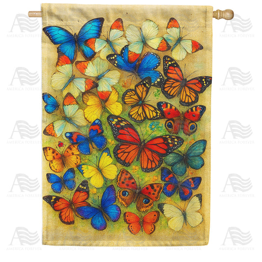 America Forever Colorful Butterfly Collection House Flag