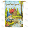 Gnome Sweet Gnome Fishing Cabin Double Sided House Flag
