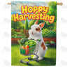 Hoppy Harvesting Bunny Double Sided House Flag