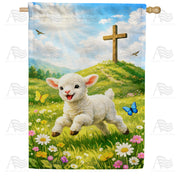 Easter Lamb Cross House Flag