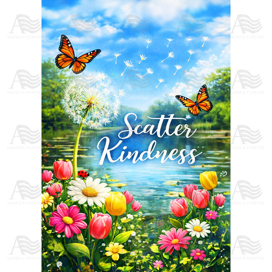 Scatter Kindness Spring House Flag