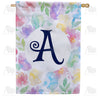 America Forever Watercolor Floral Monogram Letter House Flag