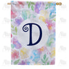 America Forever Watercolor Floral Monogram Letter House Flag