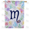America Forever Watercolor Floral Monogram Letter House Flag