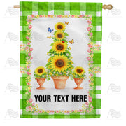 America Forever Personalized Sunflower Topiary Spring House Flag