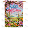 Live Life in Full Bloom Spring House Flag